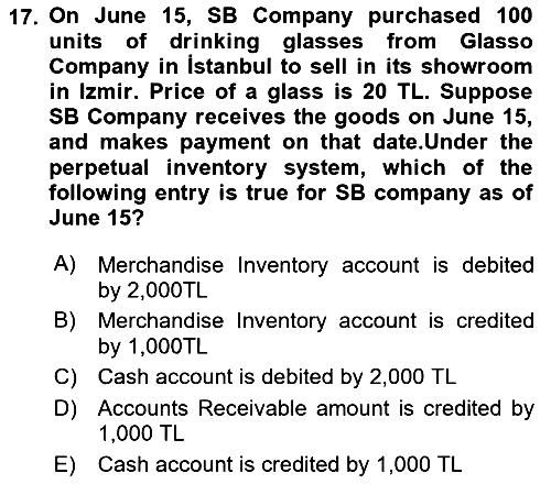 Accounting 1 2022-2023 Dönem Sonu Sınavı - 17. soru