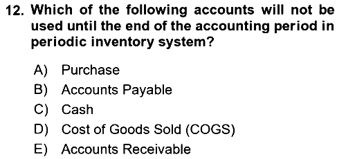 Accounting 1 2022-2023 Yaz Okulu Sınavı - 12. soru
