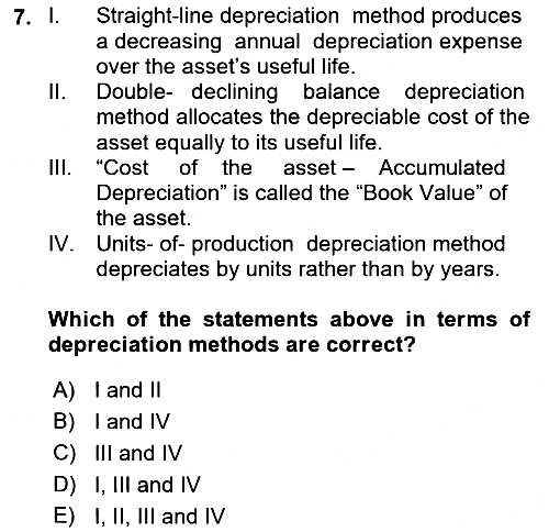 Accounting 2 2021-2022 Ara Sınav - 7. soru
