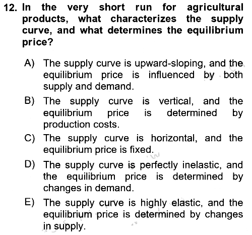 Agricultural Economics 2024-2025 Ara Sınav - 12. soru