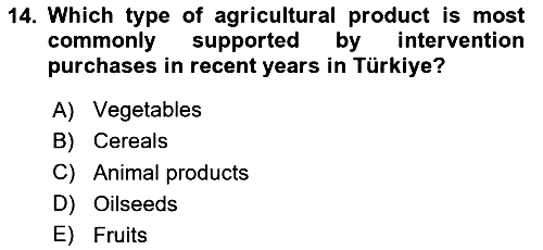 Agricultural Economics 2024-2025 Dönem Sonu Sınavı - 14. soru