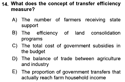 Agricultural Economics 2025-2026 Dönem Sonu Sınavı - 14. soru
