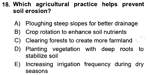 Agricultural Economics 2025-2026 Dönem Sonu Sınavı - 18. soru