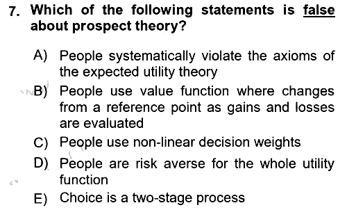 Behavioral Economics 2024-2025 Ara Sınav - 7. soru