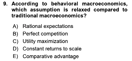 Behavioral Economics 2025-2026 Dönem Sonu Sınavı - 9. soru