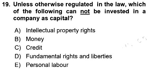 Business Law 2023-2024 Ara Sınav - 19. soru