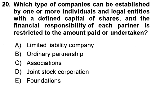 Business Law 2023-2024 Ara Sınav - 20. soru
