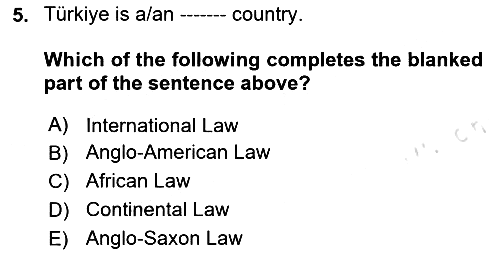 Business Law 2024-2025 Ara Sınav - 5. soru