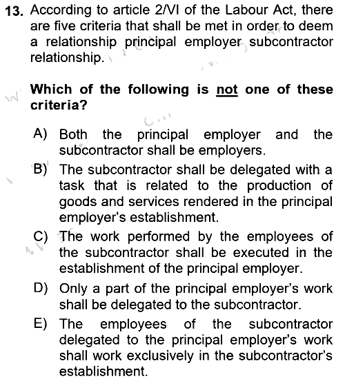 Business Law 2024-2025 Dönem Sonu Sınavı - 13. soru