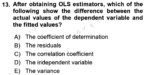 Econometrics 1 2024-2025 Ara Sınav - 13. soru