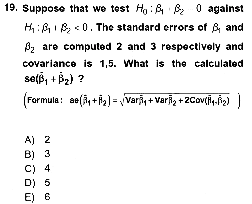 Econometrics 1 2025-2026 Ara Sınav - 19. soru