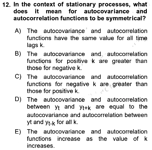 Econometrics 2 2023-2024 Ara Sınav - 12. soru