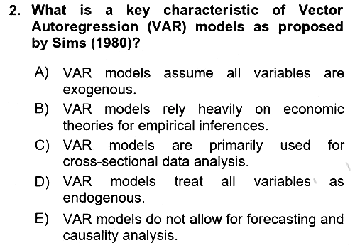 Econometrics 2 2024-2025 Dönem Sonu Sınavı - 2. soru
