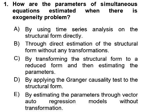 Econometrics 2 2025-2026 Dönem Sonu Sınavı - 1. soru