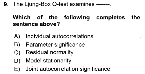Econometrics 2 2024-2025 Yaz Okulu Sınavı - 9. soru