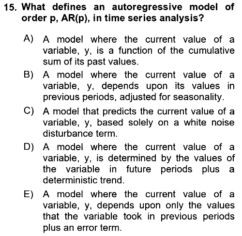 Econometrics 2 2024-2025 Yaz Okulu Sınavı - 15. soru