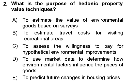 Economics Of Natural Resources And Environment 2024-2025 Ara Sınav - 2. soru