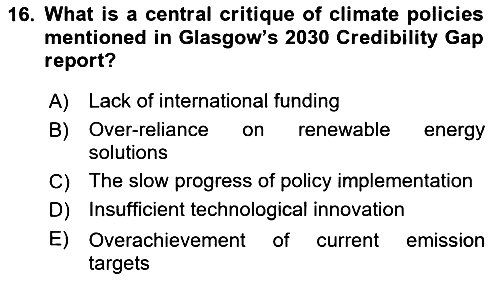 Economics Of Natural Resources And Environment 2024-2025 Dönem Sonu Sınavı - 16. soru