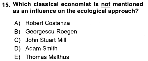 Economics Of Natural Resources And Environment 2024-2025 Yaz Okulu Sınavı - 15. soru