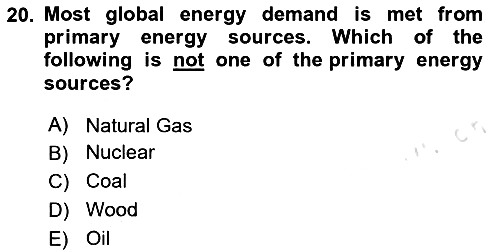 Energy Economics 2025-2026 Ara Sınav - 20. soru