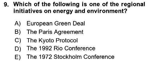 Energy Economics 2025-2026 Dönem Sonu Sınavı - 9. soru