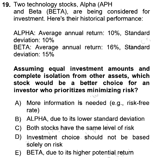 Financial Economics 2025-2026 Ara Sınav - 19. soru