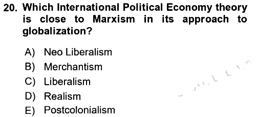 Global Political Economy 2023-2024 Ara Sınav - 20. soru