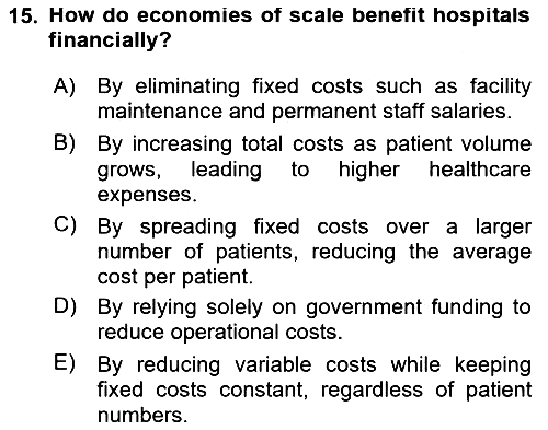 Health Economics 2024-2025 Ara Sınav - 15. soru