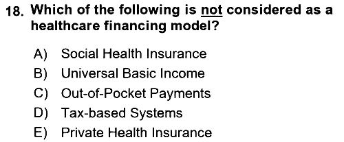 Health Economics 2024-2025 Yaz Okulu Sınavı - 18. soru