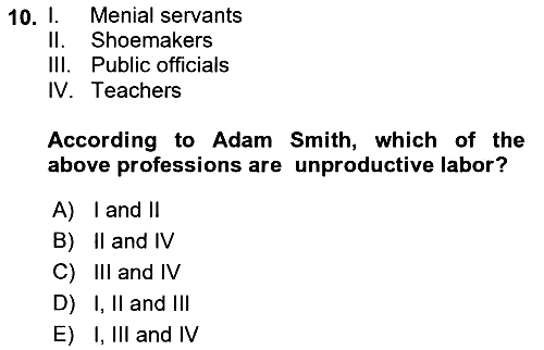 History Of Economic Thought 2022-2023 Ara Sınav - 10. soru
