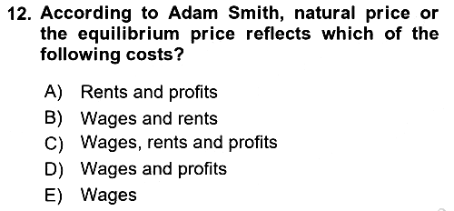 History Of Economic Thought 2022-2023 Ara Sınav - 12. soru