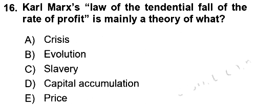 History Of Economic Thought 2022-2023 Ara Sınav - 16. soru