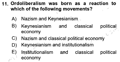 History Of Economic Thought 2022-2023 Dönem Sonu Sınavı - 11. soru