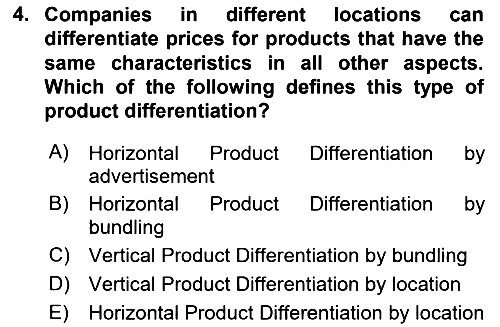 Industrial Economics 2024-2025 Yaz Okulu Sınavı - 4. soru