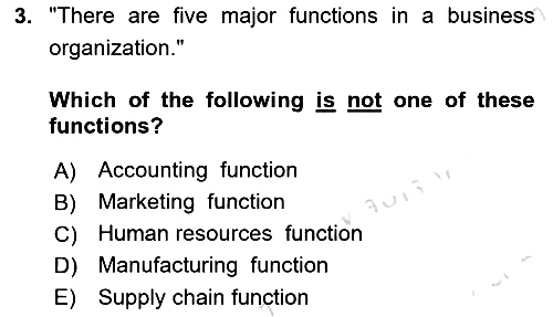 Introduction to Business 2024-2025 Ara Sınav - 3. soru