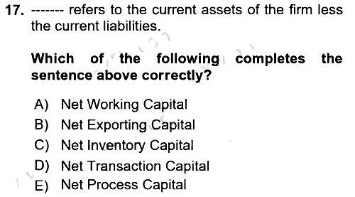 Introduction to Business 2025-2026 Dönem Sonu Sınavı - 17. soru