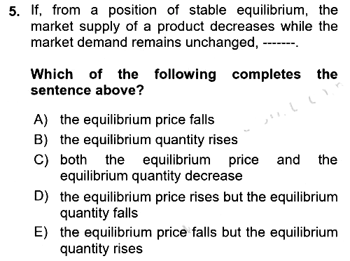 Introduction to Economics 1 2023-2024 Ara Sınav - 5. soru