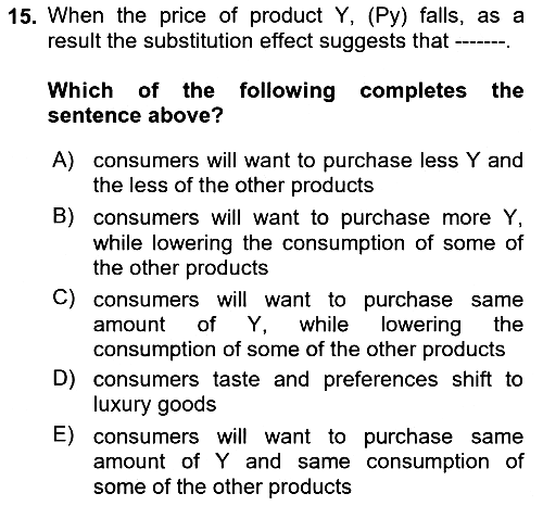 Introduction to Economics 1 2023-2024 Ara Sınav - 15. soru