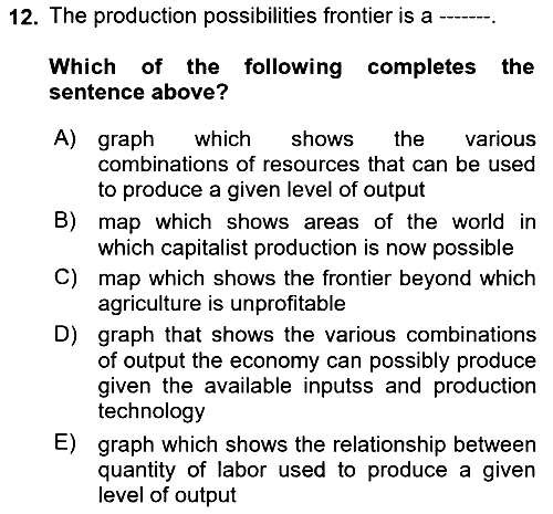 Introduction to Economics 1 2024-2025 Ara Sınav - 12. soru