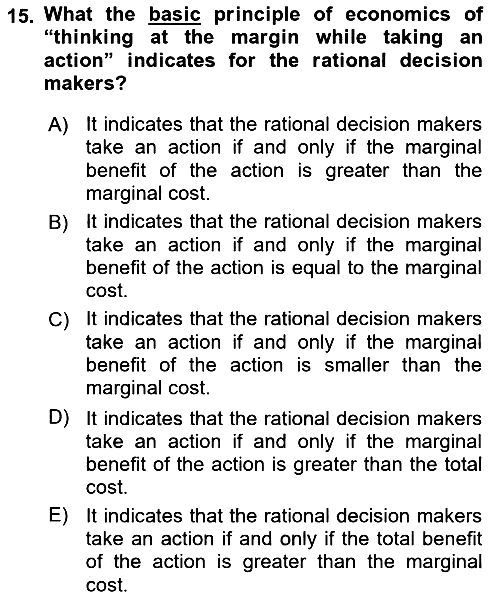 Introduction to Economics 1 2024-2025 Ara Sınav - 15. soru