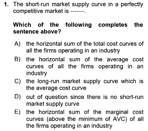 Introduction to Economics 1 2024-2025 Dönem Sonu Sınavı - 1. soru
