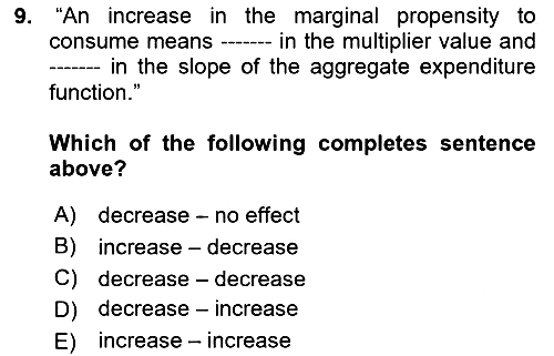 Introduction to Economics 2 2024-2025 Ara Sınav - 9. soru