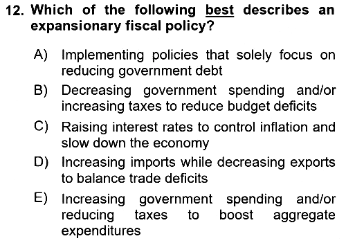 Introduction to Economics 2 2024-2025 Ara Sınav - 12. soru