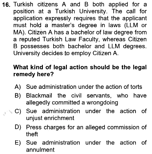 Introduction to Law 2017-2018 Ara Sınav - 16. soru