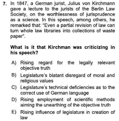 Introduction to Law 2019-2020 Ara Sınav - 7. soru
