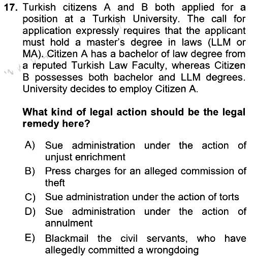 Introduction to Law 2019-2020 Ara Sınav - 17. soru