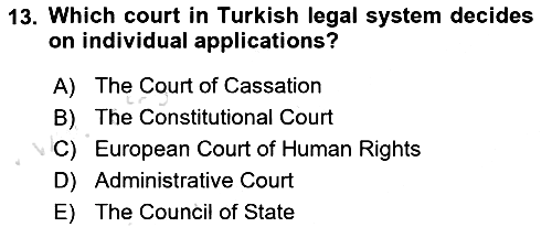 Introduction to Law 2022-2023 Ara Sınav - 13. soru