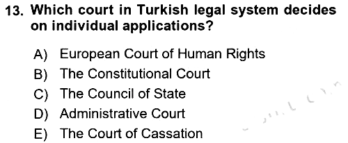 Introduction to Law 2023-2024 Ara Sınav - 13. soru