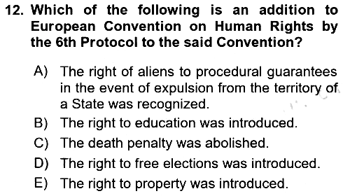 Introduction to Law 2024-2025 Ara Sınav - 12. soru
