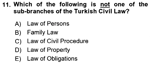 Introduction to Law 2017-2018 Dönem Sonu Sınavı - 11. soru